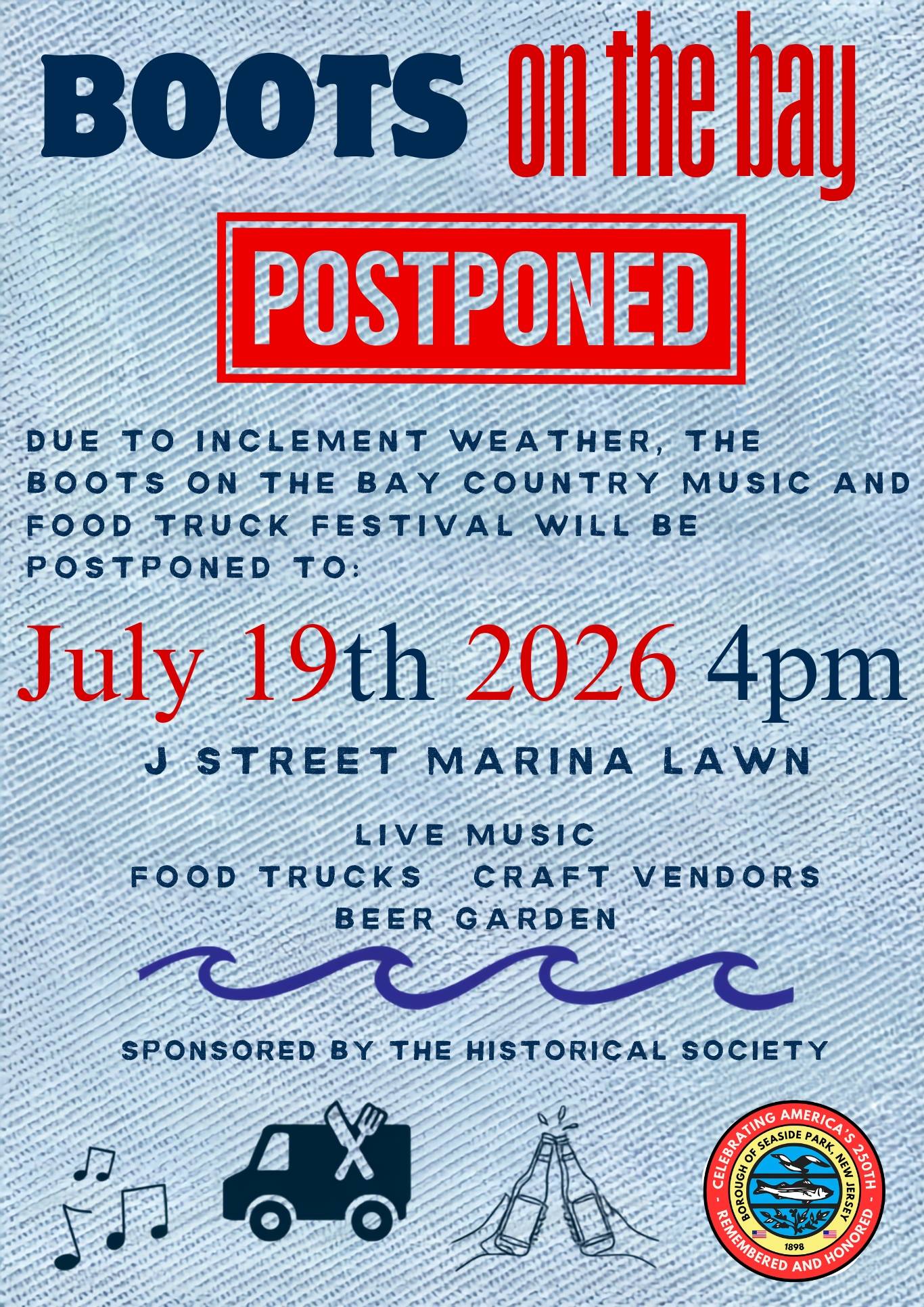 Boots on the Bay Postponed - Copy